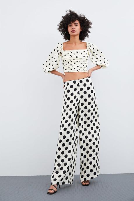 Falda Azul Lunares Zara