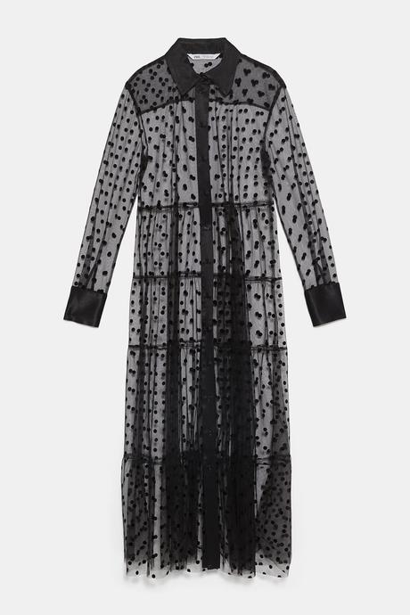 Falda Azul Lunares Zara