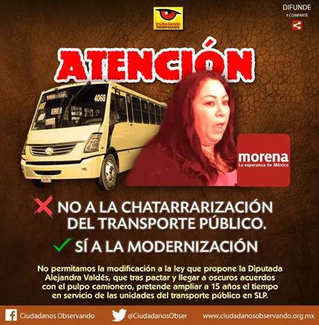 Alejandra Valdés pretende mantener camiones chatarra en el trasporte público