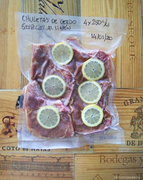 Chuletas de cerdo con 5 especias al limón (sous vide)