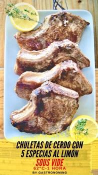 Chuletas de cerdo con 5 especias al limón (sous vide)