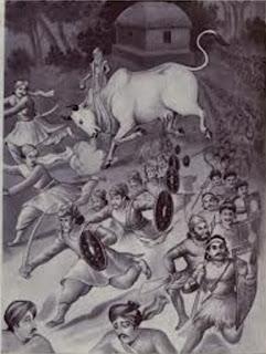 El enfrentamiento entre Vasishtha y Vishwamitra. El enfrentamiento entre Vasishtha y Vishwamitra.