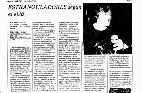 The Stranglers -Estranguladores -Disco Expres Julio de 1978