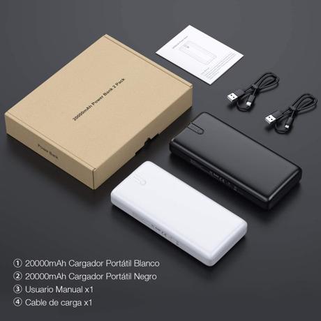Oferta de 2 PowerBanks de 20.000mAh