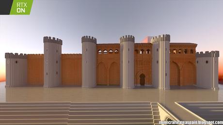 Minecrafteate en Minecraft RTX, Nº33: Réplica del Palacio de la Aljafería, Zaragoza, España.