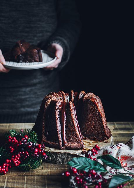 Bundt cake de chocolate con extra de chocolate