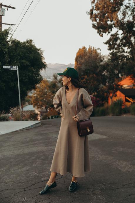 Look by Collage Vintage featuring Beaufille V neck dress and By Far loafers