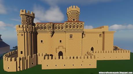 Réplica Minecraft del Castillo de Manzanares el Real, Madrid, España.