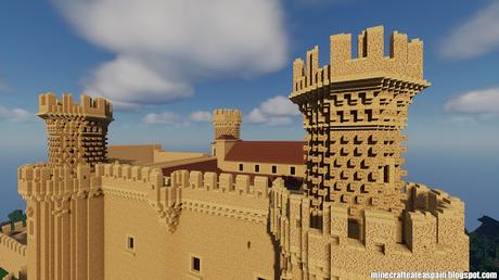 Réplica Minecraft del Castillo de Manzanares el Real, Madrid, España.