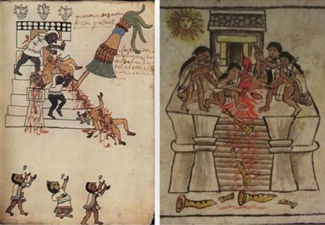 templo azteca sacrificio humano mexicas pinturas