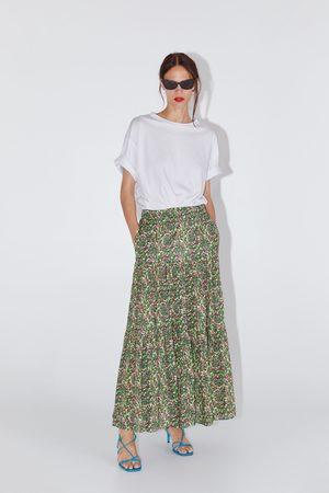 Falda Larga Cuadros Zara