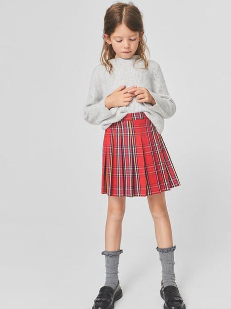 Falda Larga Cuadros Zara