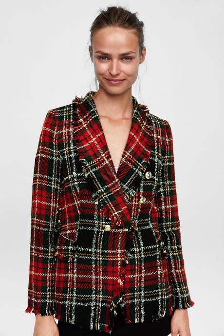 Falda Larga Cuadros Zara