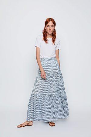 Falda Larga Cuadros Zara