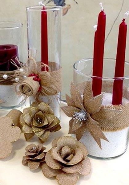 Ideas para decorar velas con aire Navideño