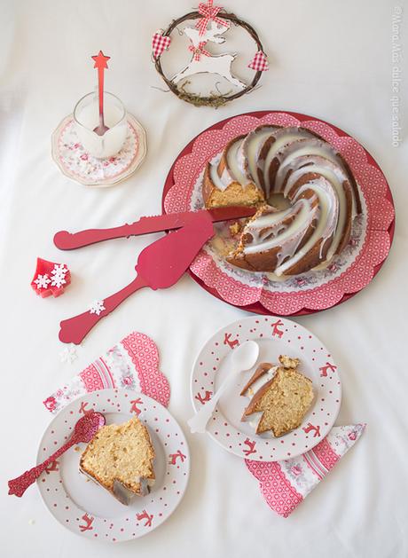 Bundt Cake de turrón de chocolate blanco