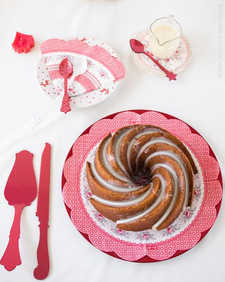 Bundt Cake de turrón de chocolate blanco