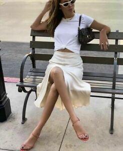 Falda Midi Saten Zara Falda Midi Saten Zara