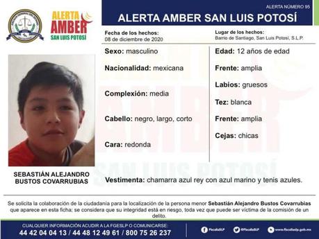 Alerta Amber: Sebastián de 12 años se extravió en el Barrio de Santiago