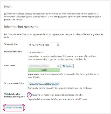 Cómo instalar WordPress