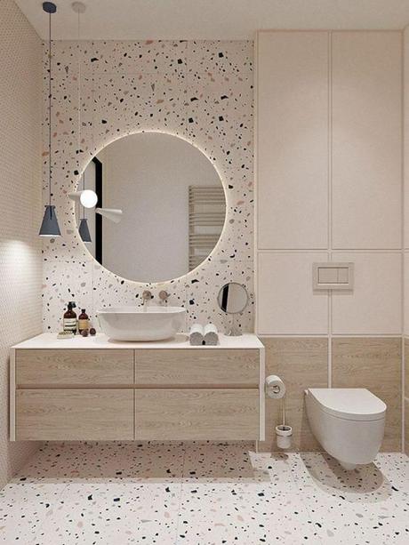 Decora tu casa mediante la luz -Baño con terrazo- El blog de laucreativa
