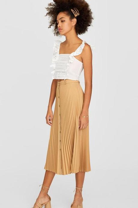 Falda Flores Stradivarius 2019