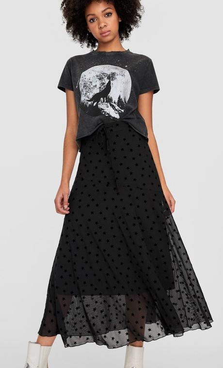 Falda Flores Stradivarius 2019