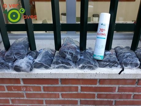 El colirrojo y las grullas reciben a los primeros escolares del curso