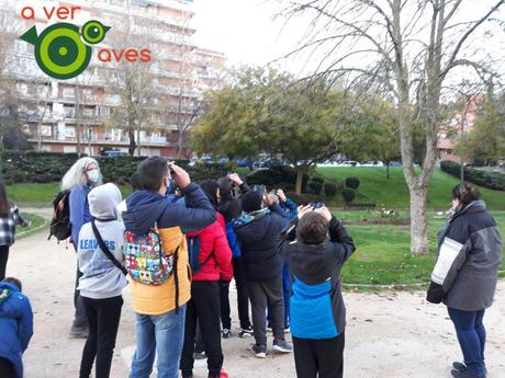 El colirrojo y las grullas reciben a los primeros escolares del curso