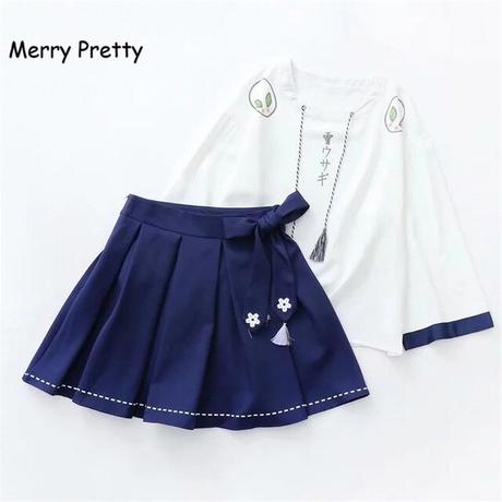 Falda Tablas Azul Marino Nina