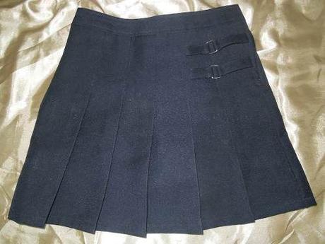 Falda Tablas Azul Marino Nina