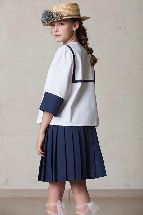 Falda Tablas Azul Marino Nina