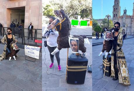 Manifestación frente al Congreso Local contra el Fiscal del Estado