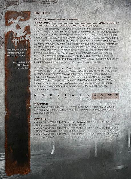 El nuevo Arachni-Rig de los Van Saar