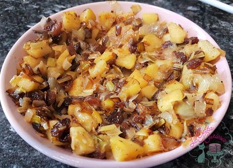 PLUMA  DE TERNERA RELLENA DE MANZANA Y PASAS