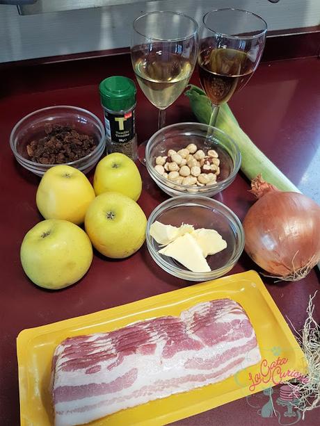 PLUMA  DE TERNERA RELLENA DE MANZANA Y PASAS