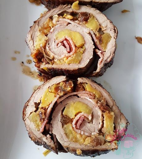 PLUMA  DE TERNERA RELLENA DE MANZANA Y PASAS