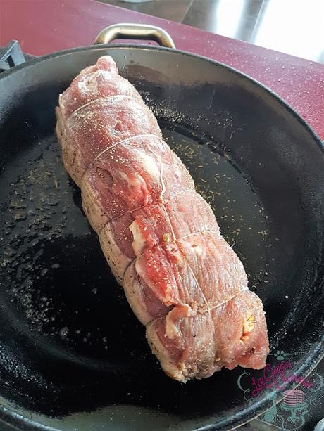PLUMA  DE TERNERA RELLENA DE MANZANA Y PASAS