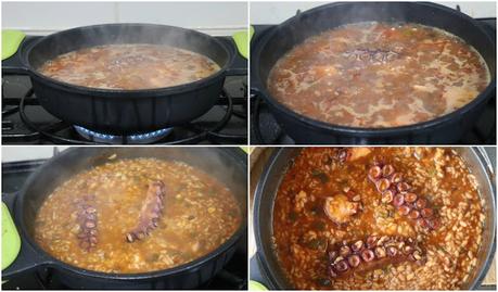 Arroz caldoso con pulpo