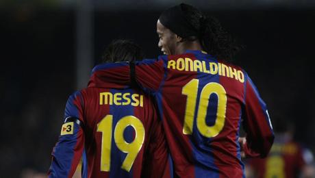 Ronaldinho y Messi Barcelona 