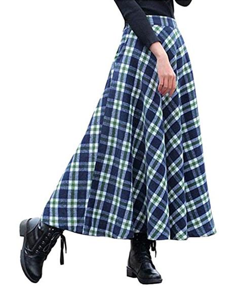 Falda Larga Cuadros