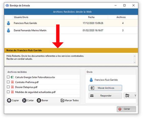 Cambios y solución a problema detectado con complemento Outlook en Dataprius versión 7.8 La bandeja de entrada muestra el texto de las notas que nos escriben nuestros clientes o usuarios web.