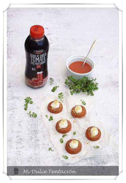 Falsa Panna Cotta de Tomate con Mozarella