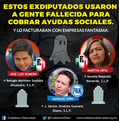 Estos diputados usaron personas fallecidas para desviar recursos