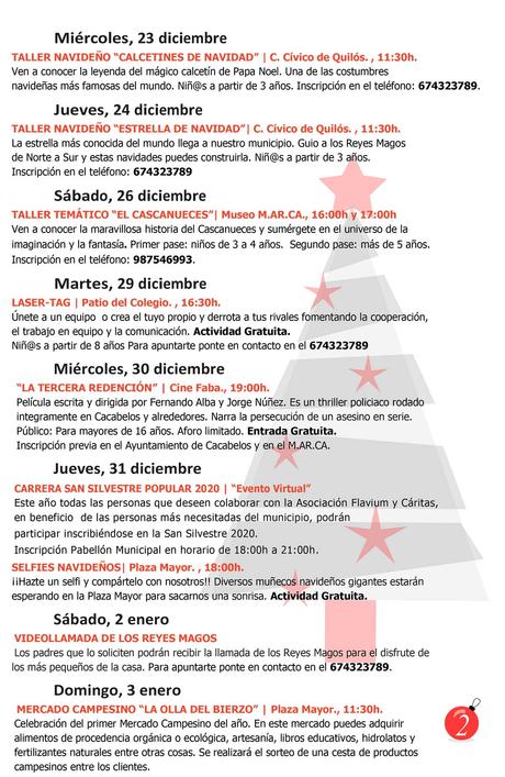 Cacabelos presenta sus actividades de navidad con 'Navibelos 2020' 2