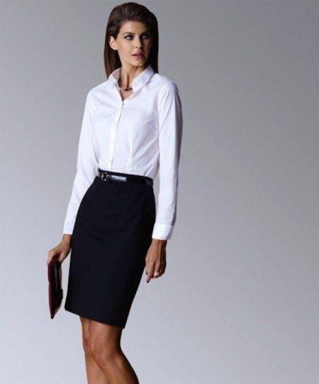 Falda Tubo Con Camisa Blanca