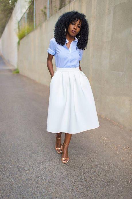 Falda Tubo Con Camisa Blanca