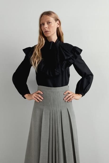 Falda Larga Gris Zara