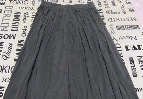 Falda Larga Gris Zara