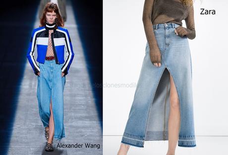 Falda Larga Gris Zara